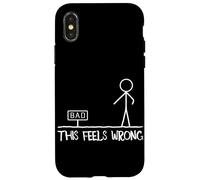 Custodia per iPhone X/XS This Feels Wrong Stick Figure Divertente Sarcastico Humor Joke