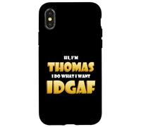 Custodia per iPhone X/XS Thomas Costume IDGAF Funny Meme Halloween Tom Costume Thomas