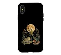 Custodia per iPhone X/XS Three Frogs Moon Vintage Amphibian Cottagecore Art