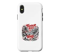 Custodia per iPhone X/XS Thunder cavalca la leggenda Yokai del vento e della tempesta