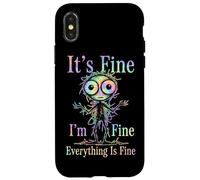 Custodia per iPhone X/XS Tie dye It's Fine I'm Fine Everything is Fine Stick Figure