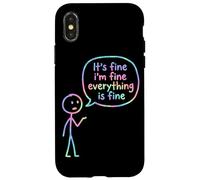 Custodia per iPhone X/XS Tie dye It's Fine I'm Fine Everything is Fine Stick Figure
