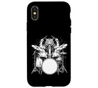 Custodia per iPhone X/XS Tiger Drummer Rock Wild Animal Suonare la batteria