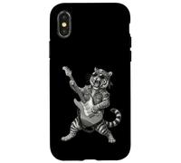 Custodia per iPhone X/XS Tiger suona la chitarra Rock & Roll Tigers Rocker Music
