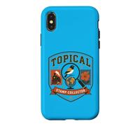 Custodia per iPhone X/XS Timbri topici collezionista vintage Philately Crest