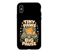 Custodia per iPhone X/XS Tiny Paws Big Pause gatto pisolino relax