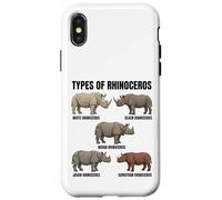Custodia per iPhone X/XS Tipi di specie di rinoceronte Tabella educativa Amante della fauna selvatica