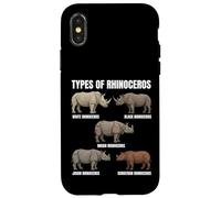 Custodia per iPhone X/XS Tipi di specie di rinoceronte Tabella educativa Amante della fauna selvatica