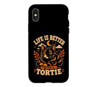 Custodia per iPhone X/XS Tortie Cat Life Is Better With A Tortoiseshell Pet Mamma Papà