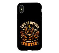 Custodia per iPhone X/XS Tortie Cat Life Is Better With A Tortoiseshell Pet Mamma Papà