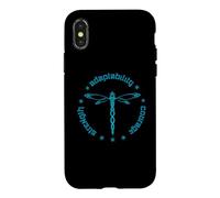 Custodia per iPhone X/XS Totem degli attributi tribali della libellula Dashert blu