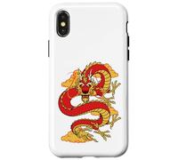 Custodia per iPhone X/XS Traditional Zodiac Lucky Red Oriental Chinese Dragon