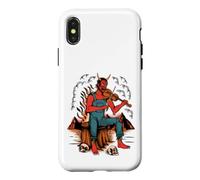 Custodia per iPhone X/XS Tradizionale Diavolo Suonando Violino Old School Tattoo Art