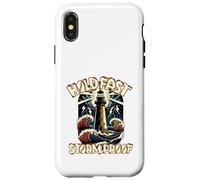 Custodia per iPhone X/XS Tradizionale Tatuaggio Faro Tempesta Speranza Resilienza Nautica