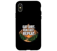 Custodia per iPhone X/XS Trail Running Mountain Runner Eat Dirt Run Fast Repeat
