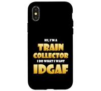Custodia per iPhone X/XS Train Collector IDGAF Costume Vintage Model Train Collection