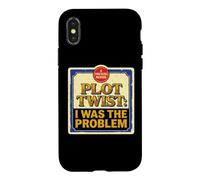 Custodia per iPhone X/XS Trama Sarcastic Twist I Was The Problem Funny Book Cover Meme