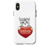 Custodia per iPhone X/XS Trap Neuter Return (TNR) The Humane Solution gatto cuore amore