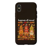 Custodia per iPhone X/XS Tre gnomi autunnali Zucca Patch Apple Sidro Mais Autunno