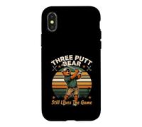 Custodia per iPhone X/XS Tre Putt Bear ancora ama il gioco divertente golf