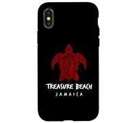 Custodia per iPhone X/XS Treasure Beach - Isola delle tartarughe marine tribali della Giamaica