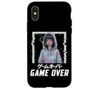 Custodia per iPhone X/XS Triste Anime Ragazza Indie Vecchio Estetica Lofi Vaporwave Retrò