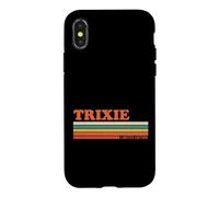 Custodia per iPhone X/XS Trixie Retro Personalizzato Nome Vintage Strisce
