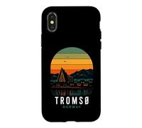 Custodia per iPhone X/XS Tromso Norvegia Aurora boreale Norvegese Neve Retro Oslo Nor
