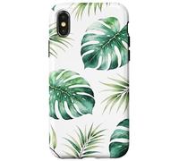Custodia per iPhone X/XS Tropical Monstera & Palm - Isola botanica Boho Beach Style