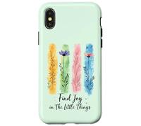 Custodia per iPhone X/XS Trova gioia nelle piccole cose carino floreale primavera affermazione