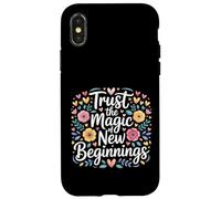 Custodia per iPhone X/XS Trust The Magic Of New Beginnings Citazioni ispiratrici -