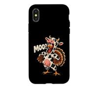 Custodia per iPhone X/XS Turchia Moo Divertente Ringraziamento Mucca Travestimento