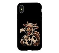 Custodia per iPhone X/XS Turkey Moo - Costume da mucca del Ringraziamento divertente