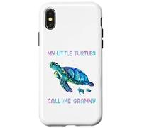 Custodia per iPhone X/XS Turtle Watercolor Sea Ocean My Turtles Call Me Granny