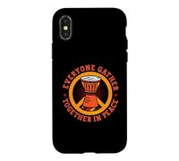 Custodia per iPhone X/XS Tutti si riuniscono insieme in pace Drumming Instrument Djembe
