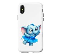 Custodia per iPhone X/XS Tutu blu ballerina elefante carino bambino
