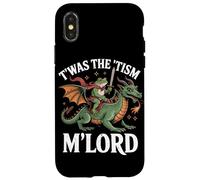 Custodia per iPhone X/XS Twas The Tism M'Lord Frog Dragon Rider Fantasy Medievale