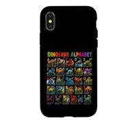 Custodia per iPhone X/XS Types of Dinosaurs Alphabet ABC A-Z Dino Lover Kids Boys