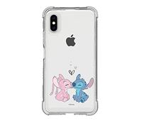 Custodia per iPhone X - XS ufficiale Lilo & Stitch Bacio rinforzato trasparente per proteggere il tuo telefono - Scegli il tipo di custodia che ti piace con licenza ufficiale Disney