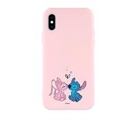 Custodia per iPhone X - XS Ufficiale Lilo & Stitch Bacio Silicone Liquido Rosa per proteggere il tuo cellulare. Scegli il tipo di custodia che ti piace di più con licenza ufficiale Disney