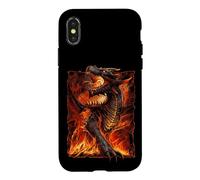 Custodia per iPhone X/XS Ufficiale Spiral Draconis Flame Gothic Fantasy