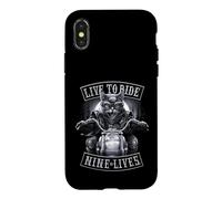 Custodia per iPhone X/XS Ufficiale Spiral Nine Lives Motorcycle Rider Gothic Fantasy