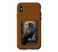 Custodia per iPhone X/XS Ufficiale Spiral Raven Wise Gothic Fantasy