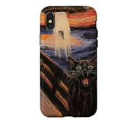 Custodia per iPhone X/XS UFO Alien Fun Urlando Cat Art Parodia