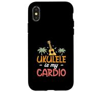Custodia per iPhone X/XS Ukulele Is My Cardio Funny Uke Music per un musicista di ukulele