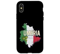 Custodia per iPhone X/XS Umbria Italia Regione retrò Mappa Vintage Souvenir