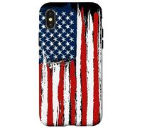 Custodia per iPhone X/XS USA American Distressed Flag Illustration Graphic Designs