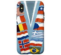 Custodia per iPhone X/XS "V" per la vittoria nelle bandiere alleate (1942-1945)