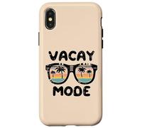 Custodia per iPhone X/XS Vacation Vacay Mode Occhiali da sole Tramonto Estate Uomini Donne Bambini