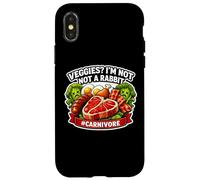 Custodia per iPhone X/XS Veggies I'm Not A Rabbit Carnivore Diet Fan Amante Mangiatore di carne